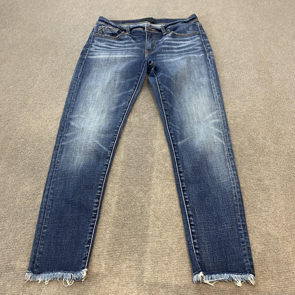 Buckle Black Jeans Womens 28 Ankle Skinny Fit Distressed Frayed Hem Denim No. 53